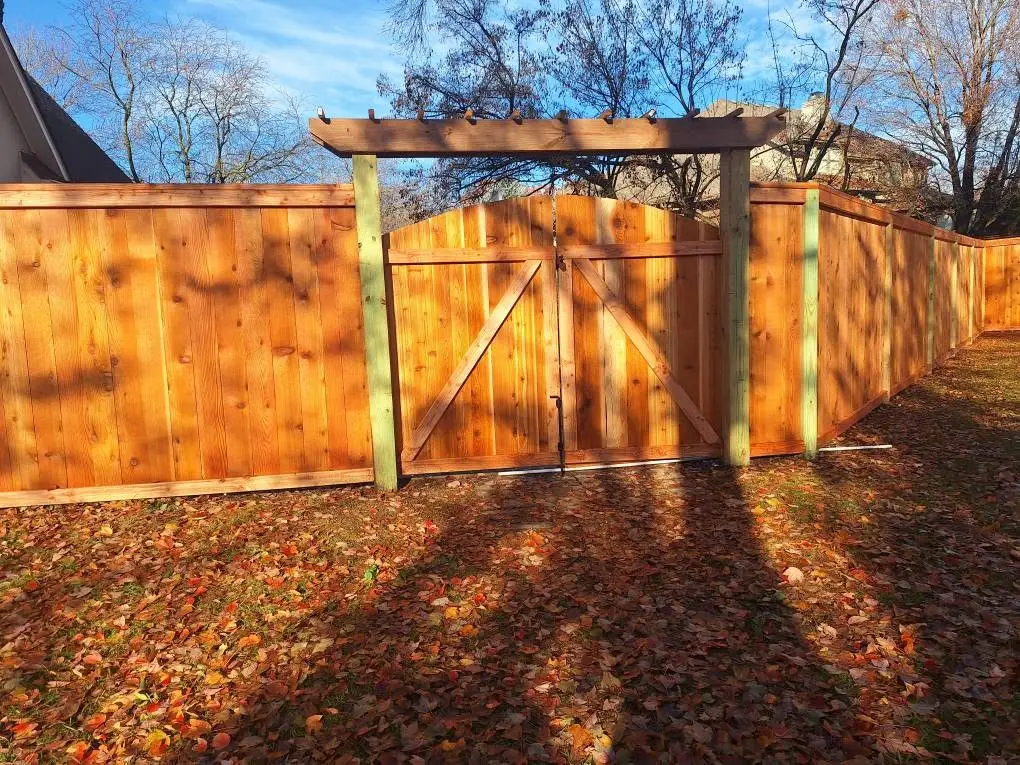 Adorned cedar gate wood fence Kansas City by Pride Fence KC