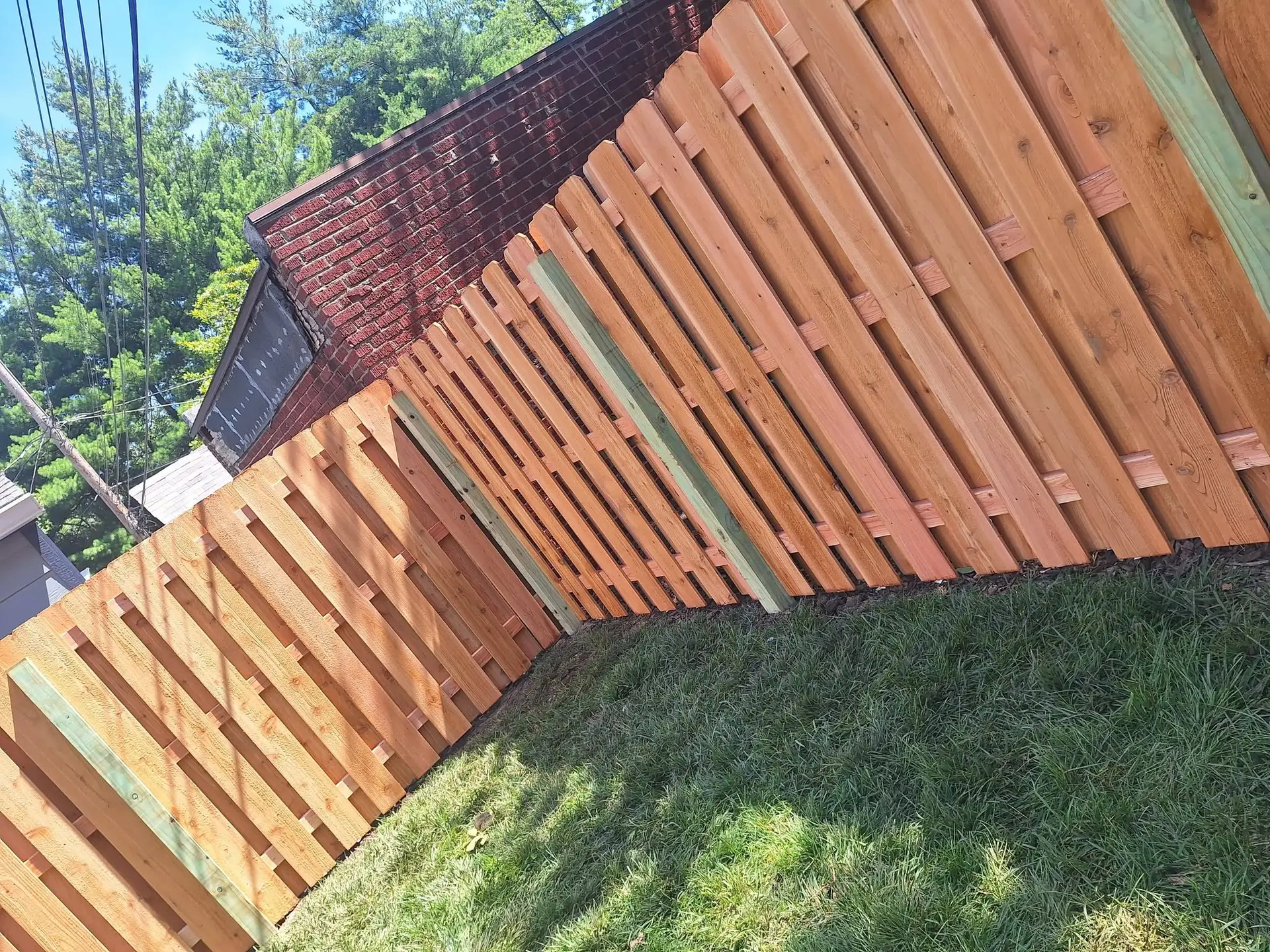 Red cedar wood fence style 2 Kansas City by Pride Fence KC