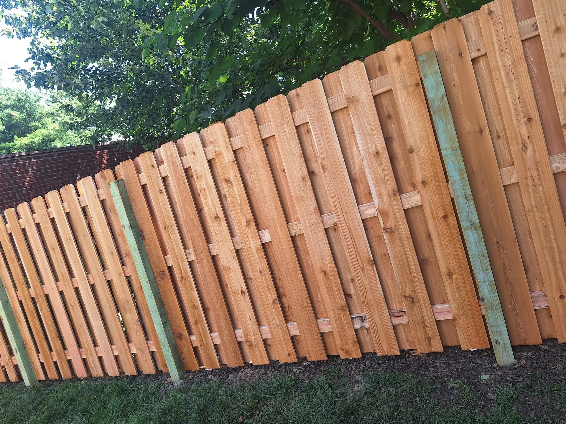 Red cedar wood fence style 3 Kansas City by Pride Fence KC