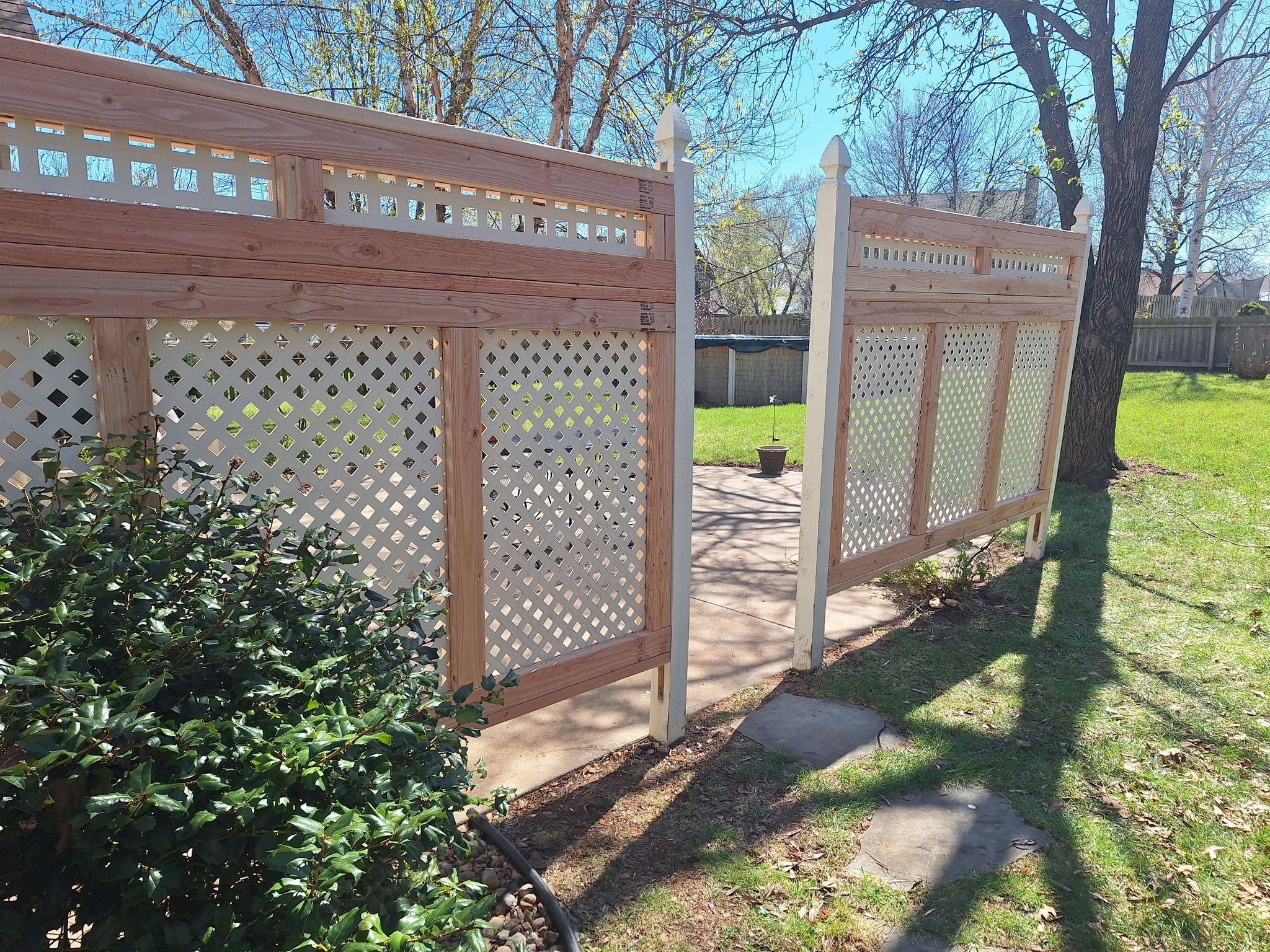 Custom wood and steel combination fence Kansas City
