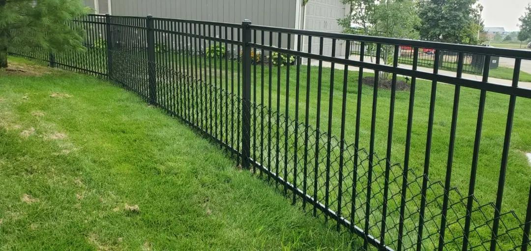 Ornamental steel fence residential front yard Kansas City
