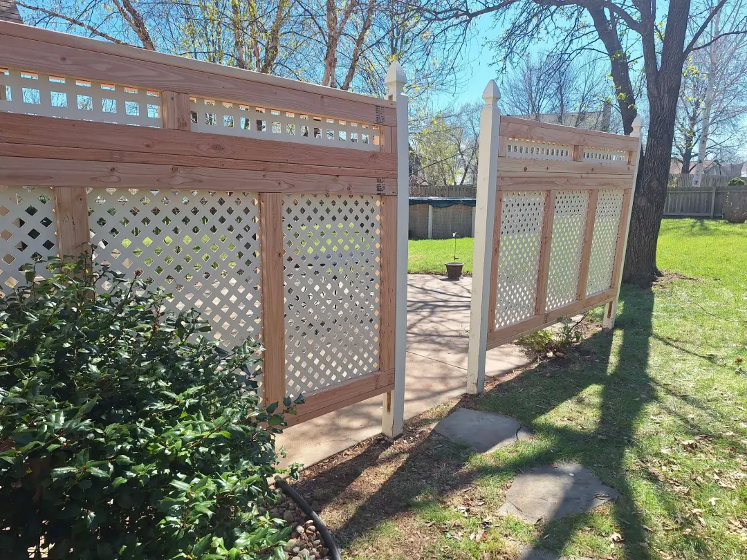 Custom wood and steel combination fence Kansas City